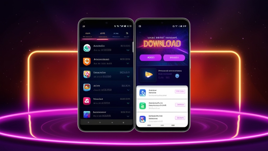 هاتف أندرويد يعرض نتائج تنزيل متعددة وإصدار التطبيق المناسب